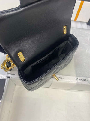 Chanel Mini Flap Bag Lambskin Gold-Tone Metal AS3213 Black - Default Title - View 7