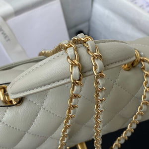Chanel Mini flap Lambskin bag with top handle AS2431 Light Green Gold - Default Title - View 4