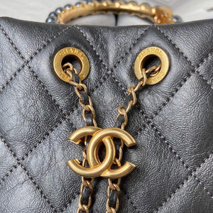 Chanel Pearl Bracelet Bucket Bag Lambskin AS2608 Grey - Default Title - View 3