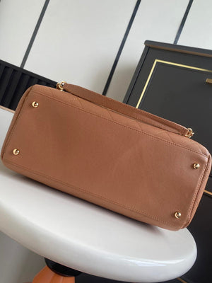 Chanel Shopping Bag Grained Calfskin & Gold-Tone Metal AS6024 Brown - Default Title - View 5