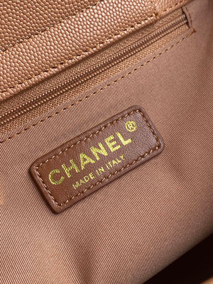 Chanel Shopping Bag Grained Calfskin & Gold-Tone Metal AS6024 Brown - Default Title - View 9