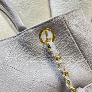 Chanel Shopping Bag Grained Calfskin & Gold-Tone Metal AS6024 Gray - Default Title - View 7