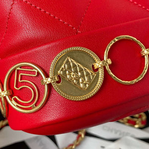 Chanel Small Backpack AS4275 Calfskin & Gold-Tone Metal Red - Default Title - View 4