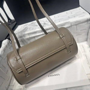 Chanel Small Bowling Bag Grained Shiny Calfskin AS6143 Gray - Default Title - View 6