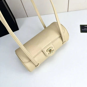 Chanel Small Bowling Bag Grained Shiny Calfskin AS6143 Apricot - Default Title - View 5