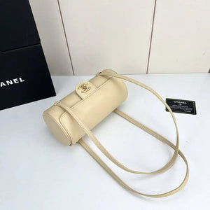 Chanel Small Bowling Bag Grained Shiny Calfskin AS6143 Apricot - Default Title - View 6