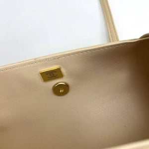 Chanel Small Bowling Bag Grained Shiny Calfskin AS6143 Apricot - Default Title - View 8