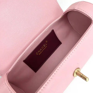 Chanel Small Bowling Bag Grained Shiny Calfskin AS6143 Pink - Default Title - View 7