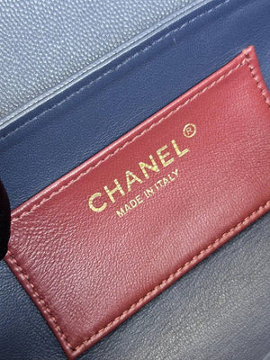 Chanel Small Bowling Bag Grained Shiny Calfskin AS6143 navy Blue - Default Title - View 7