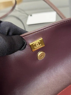 Chanel Small Bowling Bag Grained Shiny Calfskin AS6143 Dark Brown - Default Title - View 9