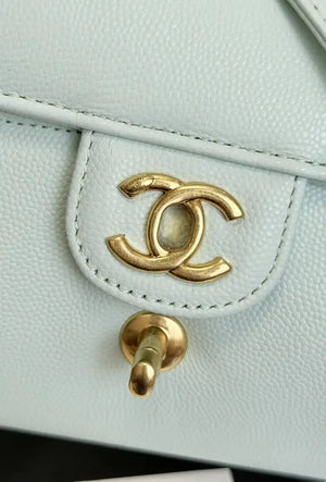 Chanel Small Bowling Bag Grained Shiny Calfskin AS6143 Light green - Default Title - View 4