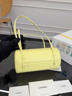 Chanel Small Bowling Bag Grained Shiny Calfskin AS6143 Yellow - Default Title - View 2
