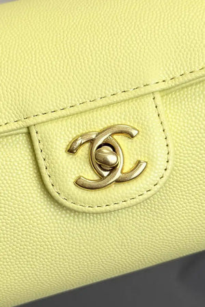 Chanel Small Bowling Bag Grained Shiny Calfskin AS6143 Yellow - Default Title - View 9