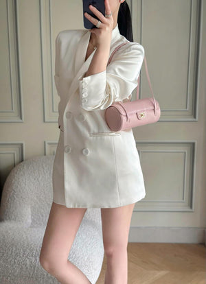 Chanel Small Bowling Bag Grained Shiny Calfskin & Gold-Tone Metal AS6143 Pink - Default Title - View 9