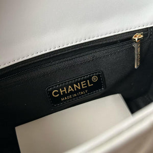 Chanel Small Flap Bag Lambskin Braided Calfskin & Gold-Tone Metal AS2496 White - Default Title - View 8