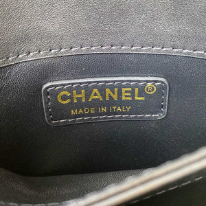 Chanel Small Flap Bag With top Handle Calfskin CC AS2680 Black - Default Title - View 7