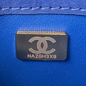 Chanel Small Flap Bag With top Handle Calfskin CC AS2680 Blue - Default Title - View 9
