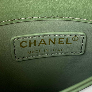 Chanel Small Flap Bag With top Handle Calfskin CC AS2680 Green - Default Title - View 8
