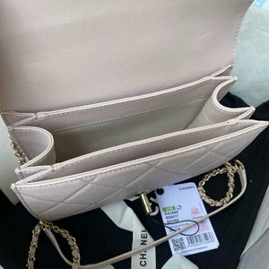 Chanel Small Flap Bag With top Handle Calfskin CC AS2680 Light Pink - Default Title - View 7