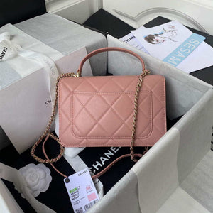 Chanel Small Flap Bag With top Handle Calfskin CC AS2680 Pink - Default Title - View 2