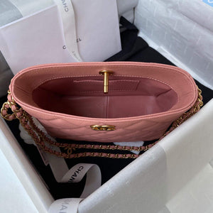 Chanel Small Hobo Bag Grained Calfskin Gold AS3223 Pink - Default Title - View 7