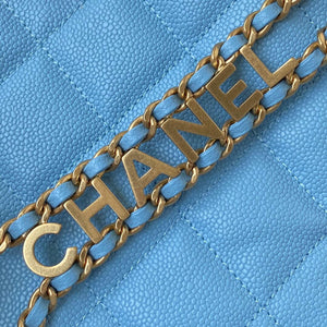 Chanel Small Hobo Bag Grained Calfskin Gold AS3223 Blue - Default Title - View 4