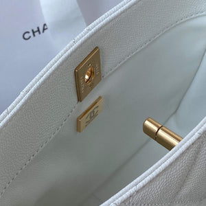 Chanel Small Hobo Bag Grained Calfskin Gold AS3223 White - Default Title - View 9