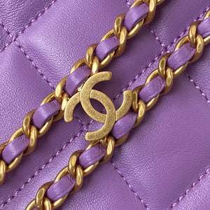 Chanel Small Hobo Bag Lambskin Gold AS3223 Purple - Default Title - View 5