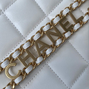 Chanel Small Hobo Bag Lambskin Gold AS3223 White - Default Title - View 4