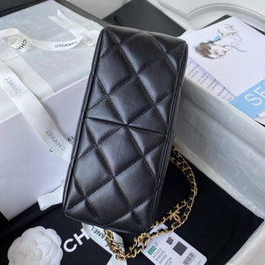 Chanel Small Hobo Bag Lambskin Gold AS3223 Black - Default Title - View 7