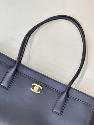 Chanel Small Shopping Bag Calfskin & Gold-Tone Metal AS6243 Black - Default Title - View 8