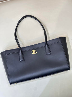 Chanel Small Shopping Bag Calfskin & Gold-Tone Metal AS6243 Black - Default Title - View 9