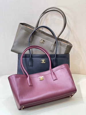 Chanel Small Shopping Bag Calfskin & Gold-Tone Metal AS6243 Dark Burgundy - Default Title - View 2