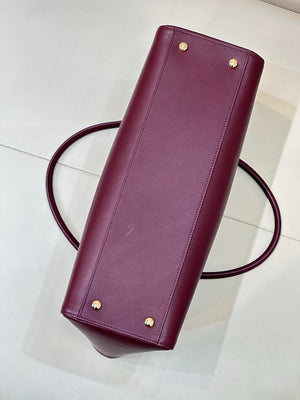 Chanel Small Shopping Bag Calfskin & Gold-Tone Metal AS6243 Dark Burgundy - Default Title - View 12