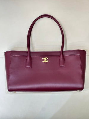 Chanel Small Shopping Bag Calfskin & Gold-Tone Metal AS6243 Dark Burgundy - Default Title - View 1