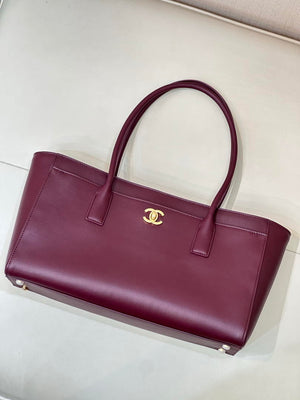 Chanel Small Shopping Bag Calfskin & Gold-Tone Metal AS6243 Dark Burgundy - Default Title - View 6