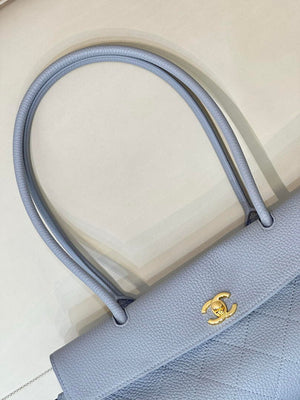 Chanel Small shopping bag Grained calfskin & gold-tone metal AS6288 Light Blue - Default Title - View 10