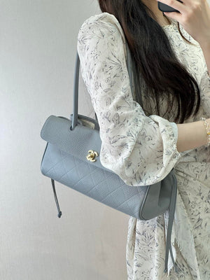Chanel Small shopping bag Grained calfskin & gold-tone metal AS6288 Light Blue - Default Title - View 2