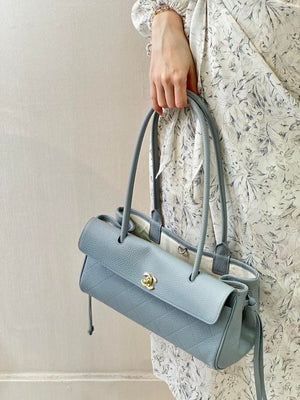 Chanel Small shopping bag Grained calfskin & gold-tone metal AS6288 Light Blue - Default Title - View 15