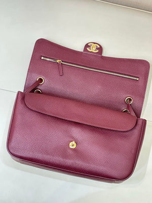 Chanel Maxi Flapbag Grained calfskin & gold-tone metal AS6231 Wine Red - Gold - View 14