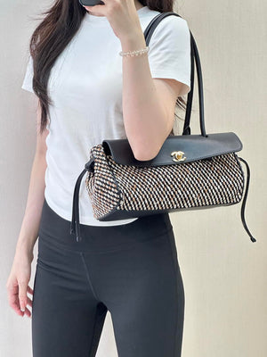Chanel Small shopping bag Grained calfskin & gold-tone metal AS6288 Black &Tweed - Default Title - View 1