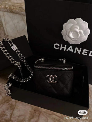 Chanel Small Vanity With Chain Bag Lambskin AP2198 Black Silvery - Default Title - View 8