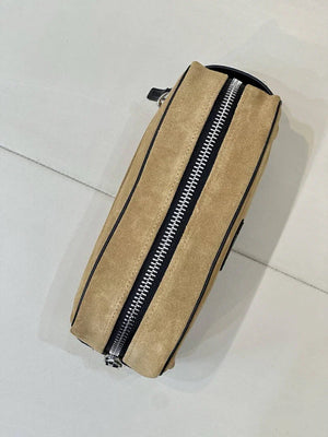 Chanel Small Zipped Pouch Canvas Calfskin & Silver-Tone Metal AP5226 Dark Beige - Default Title - View 6