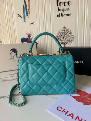 Chanel Trendy 24C Flap Bag With Top Handle Lambskin bag A92236 Blue Multicolor Logo - Default Title - View 2