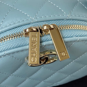 Chanel Vanity Case Shiny Lambskin Gold AP2731 Blue - Default Title - View 14