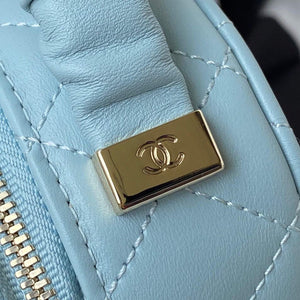 Chanel Vanity Case Shiny Lambskin Gold AP2731 Blue - Default Title - View 6