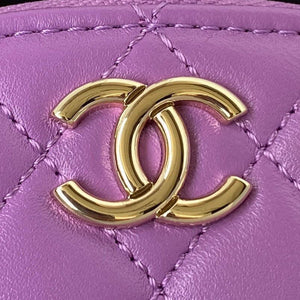 Chanel Vanity Case Shiny Lambskin Gold AP2731 Purple - Default Title - View 3