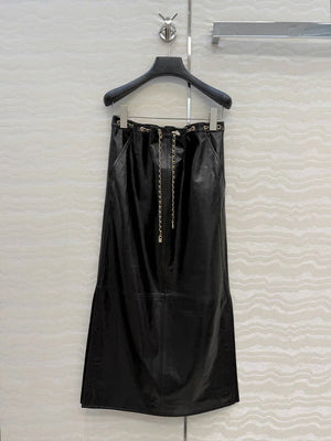 Chanel Women Coco 26p Lambskin Slit design long skirt C80093 - 36 - View 1