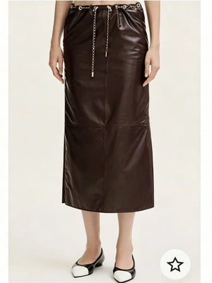 Chanel Women Coco 26p Lambskin Slit design long skirt C80094 - 36 - View 1