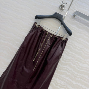 Chanel Women Coco 26p Lambskin Slit design long skirt C80094 - 36 - View 4